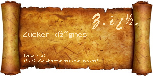 Zucker Ágnes névjegykártya